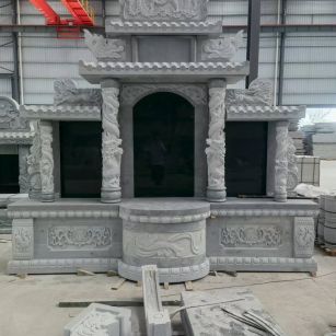 广安 芝麻灰高档墓碑，土墓，可定制