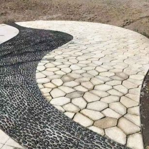 广安 黄金麻冰裂缝室外铺装效果完美展示