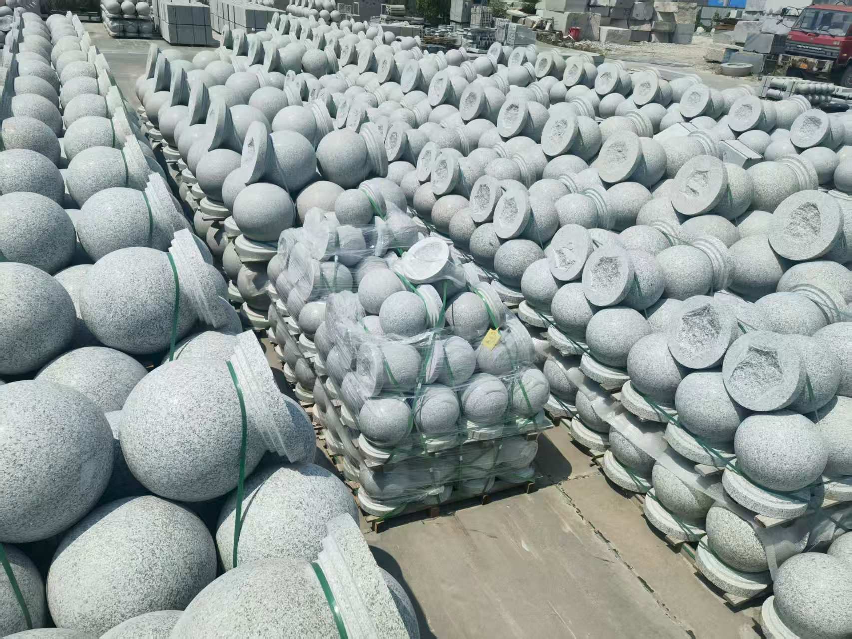 广安 花岗岩实心圆球，石球，挡车球，挡车石，车止石，路障石。