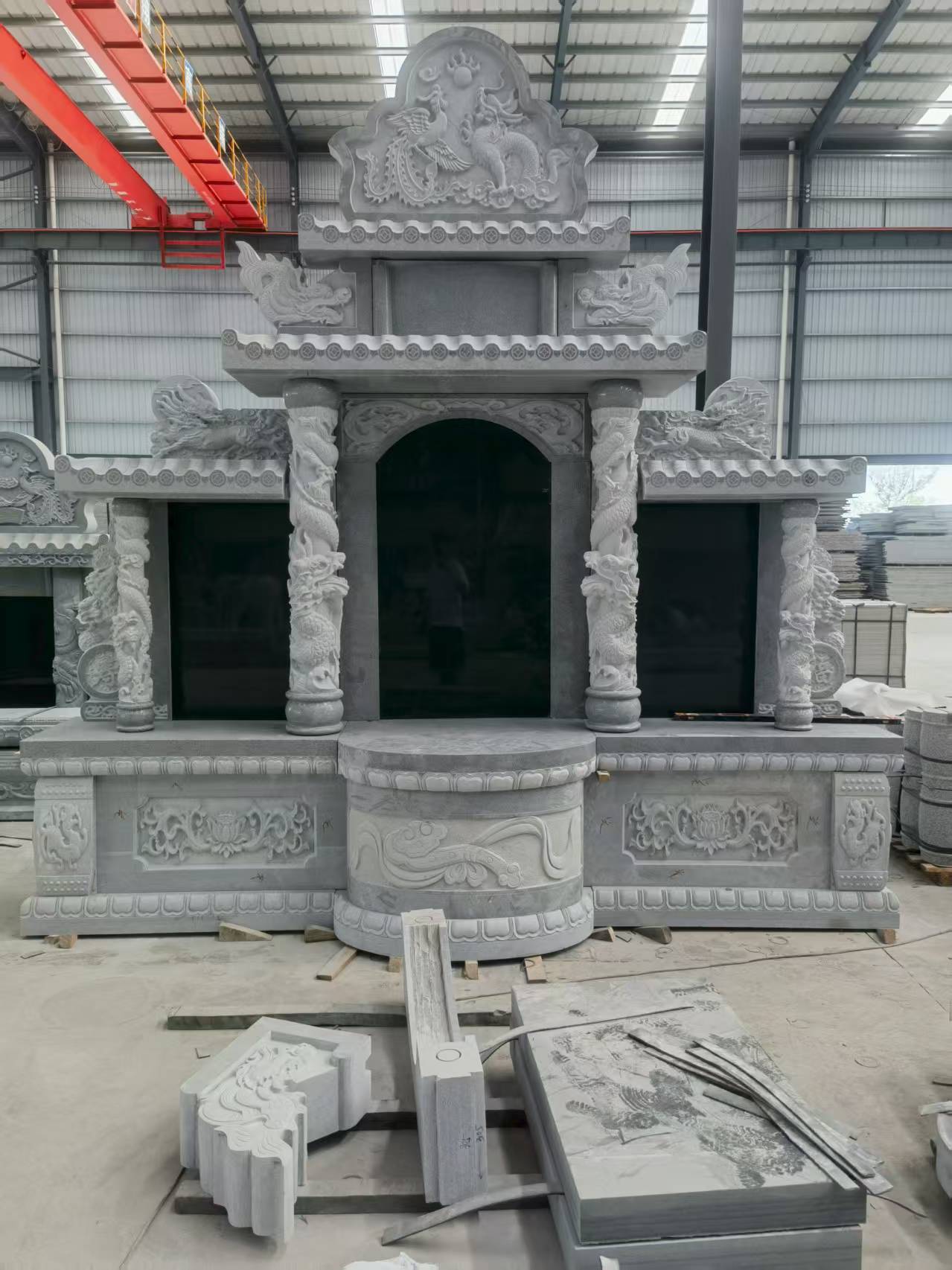 广安 芝麻灰高档墓碑，土墓，可定制